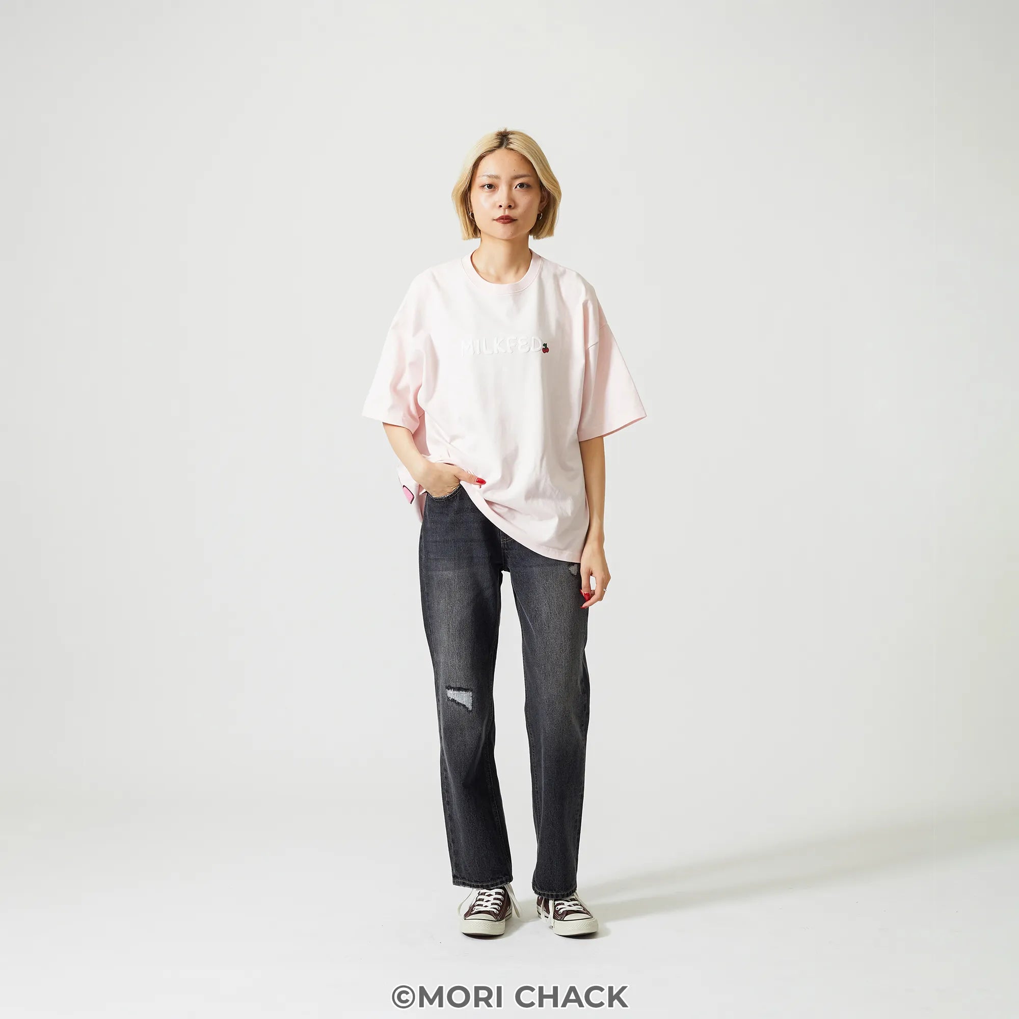 GLOOMY meets MILKFED.  LOGO S/S TEE Pink【予約】【2次予約】
