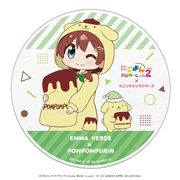 にじよん あにめーしょん2×サンリオキャラクターズ 陶器コースター エマ・ヴェルデ×ポムポムプリン 着ぐるみver.