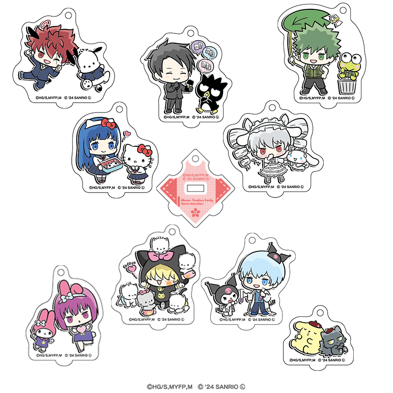 夜桜さんちの大作戦×サンリオキャラクターズ ミニアクリルスタンドキーホルダー（全9種）【トレーディング】