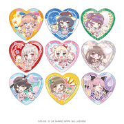 ラブライブ！蓮ノ空女学院スクールアイドルクラブ×サンリオキャラクターズ ハート形缶バッジ ミニキャラver.（全9種）【トレーディング】
