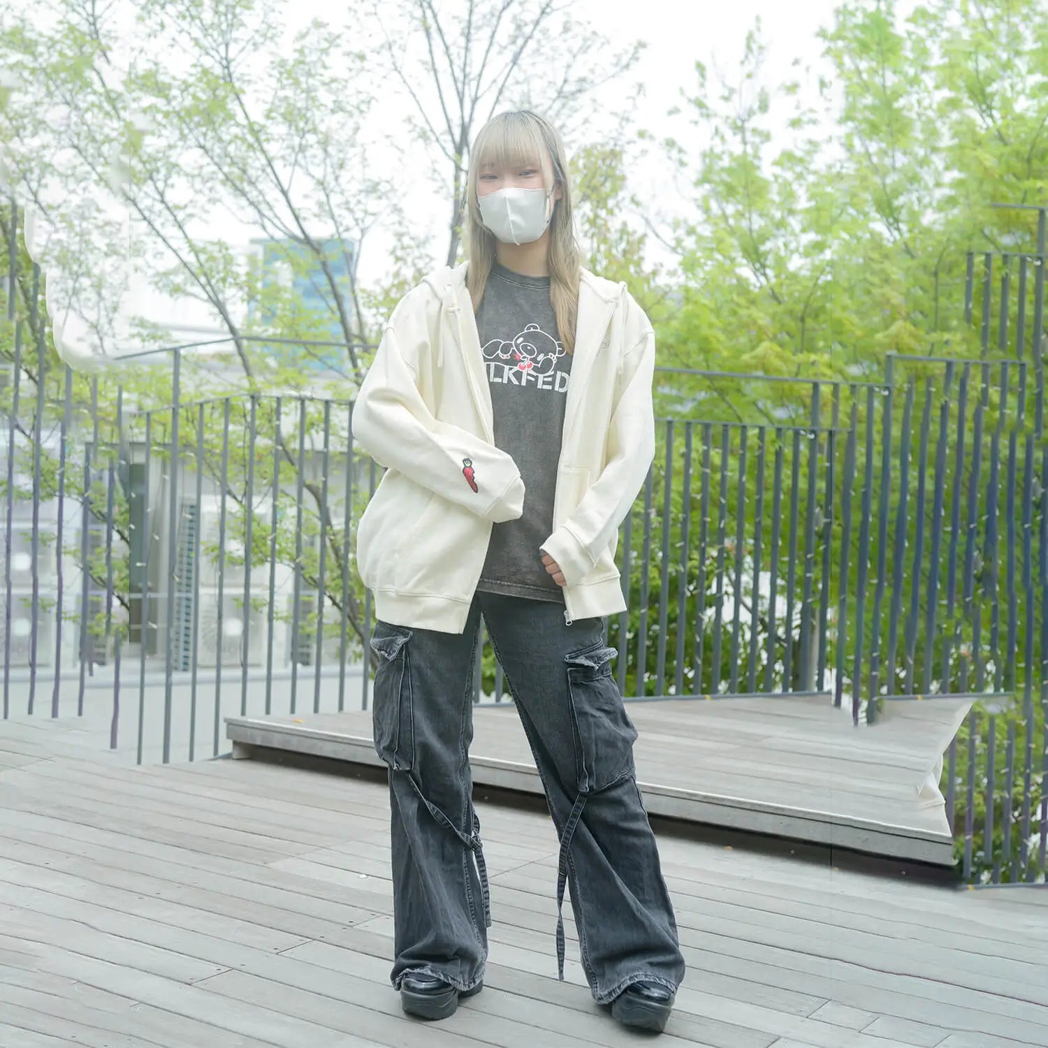 GLOOMY meets MILKFED.  HANYO USAGI ZIP UP HOODIE【予約】【2次予約】